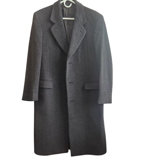 Maitland Of England-VTG-Wool/Cashmere-Charcoal Gray OverCoat-L-Old Money-Flawed - Picture 2 of 13